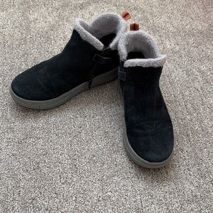 Black Suede Ankle Boots with Fur Lining